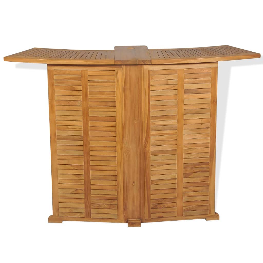 3-Piece Solid Teak Wood Bistro Set with 2 Folding Chairs - Foldable Wooden Bar Counter & Patio Dining Set for 2 - Perfect for Outdoor Gardens, Balconies & Small Space Entertaining