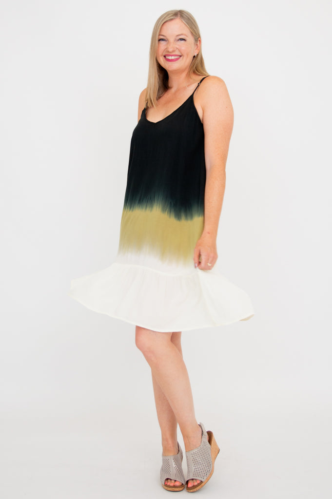 Ettie Dress - Black Dip Dye Women's Fashion Dress for Casual Wear, Date Night & Special Occasions