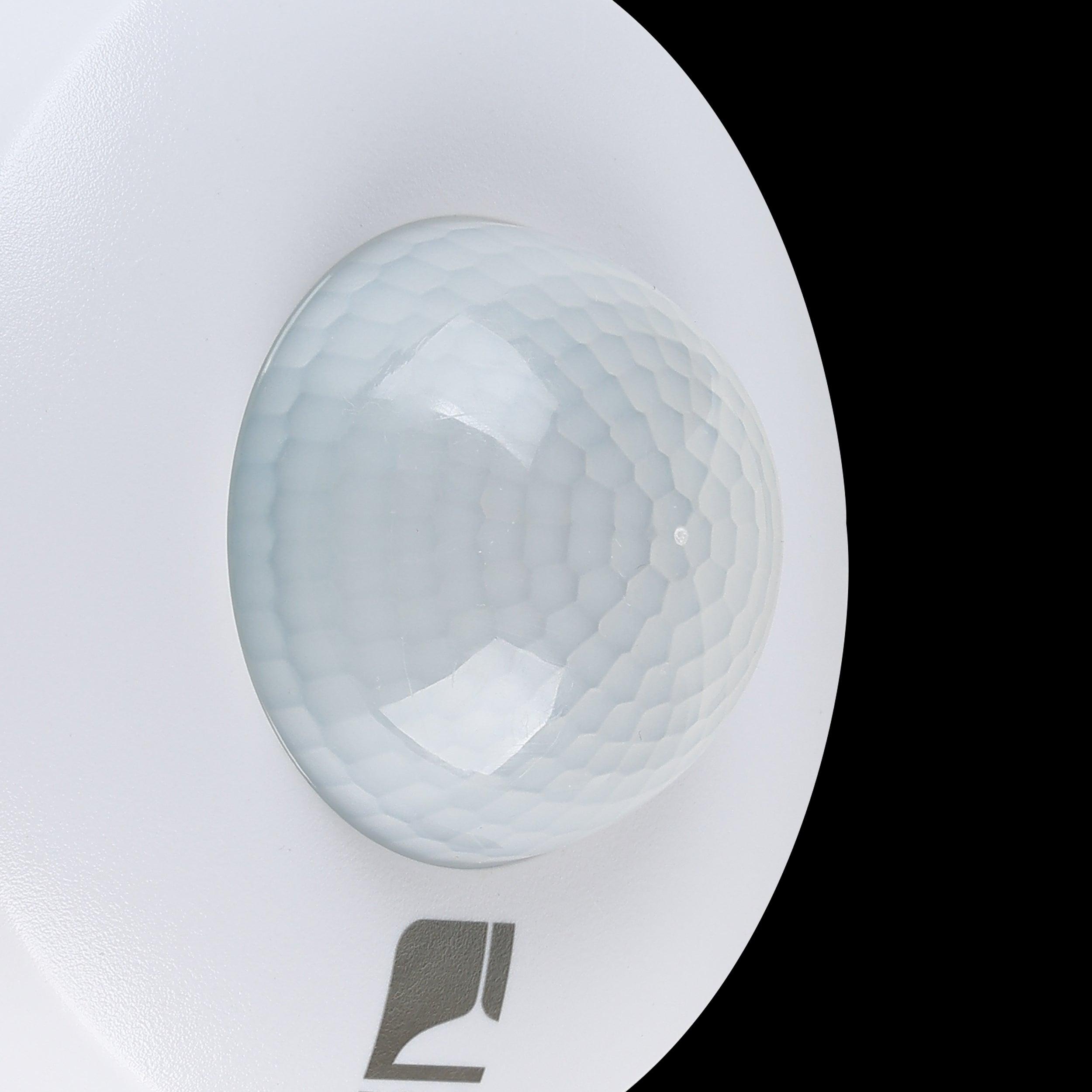 Eglo Detect Me 6 IP44 White Round PIR Motion Sensor Light - Outdoor Security Lighting for Garden, Pathway, and Garage Areas