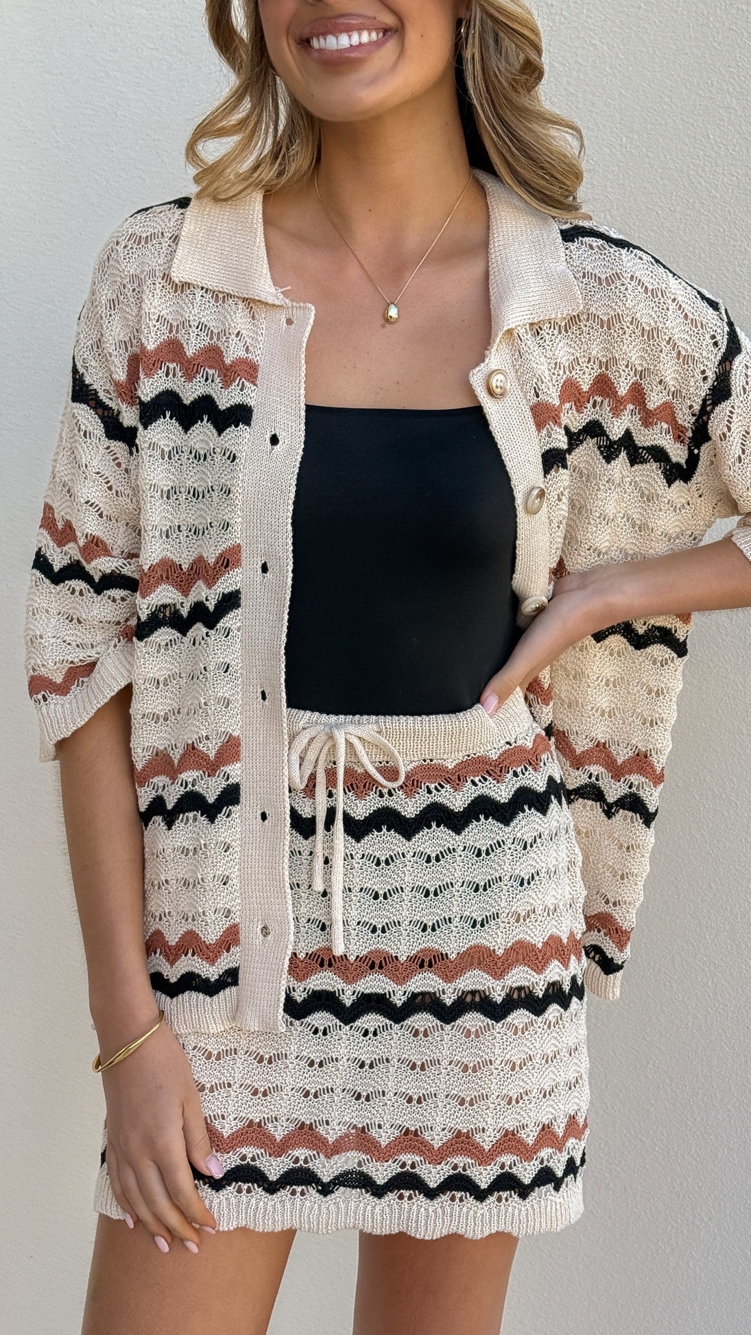 Greta Mini Skirt - Natural Stripe A-Line Denim Skirt for Women | Perfect for Casual Outings, Date Nights & Summer Fashion