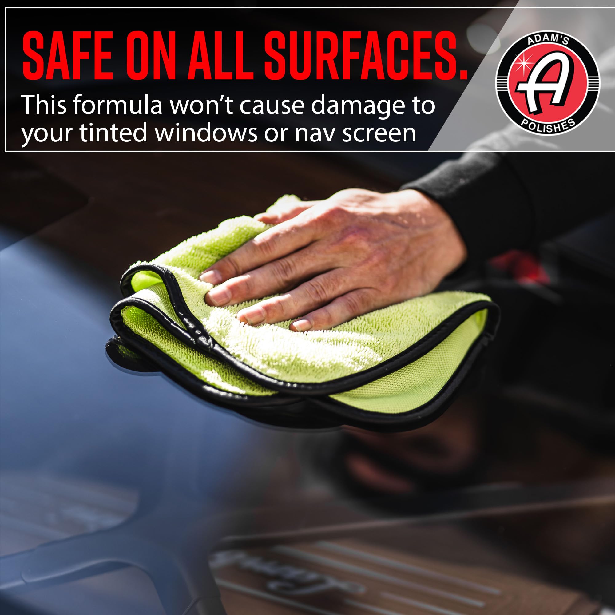 Adam's Polishes Premium Glass Cleaner - All-Natural Streak-Free Formula for Car Windows, Windshields & Mirrors | Safe for Tinted & Non-Tinted Glass | Won’t Strip Wax or Paint Protection | Perfect for Car Detailing, Auto Wash & Home Glass Cleaning