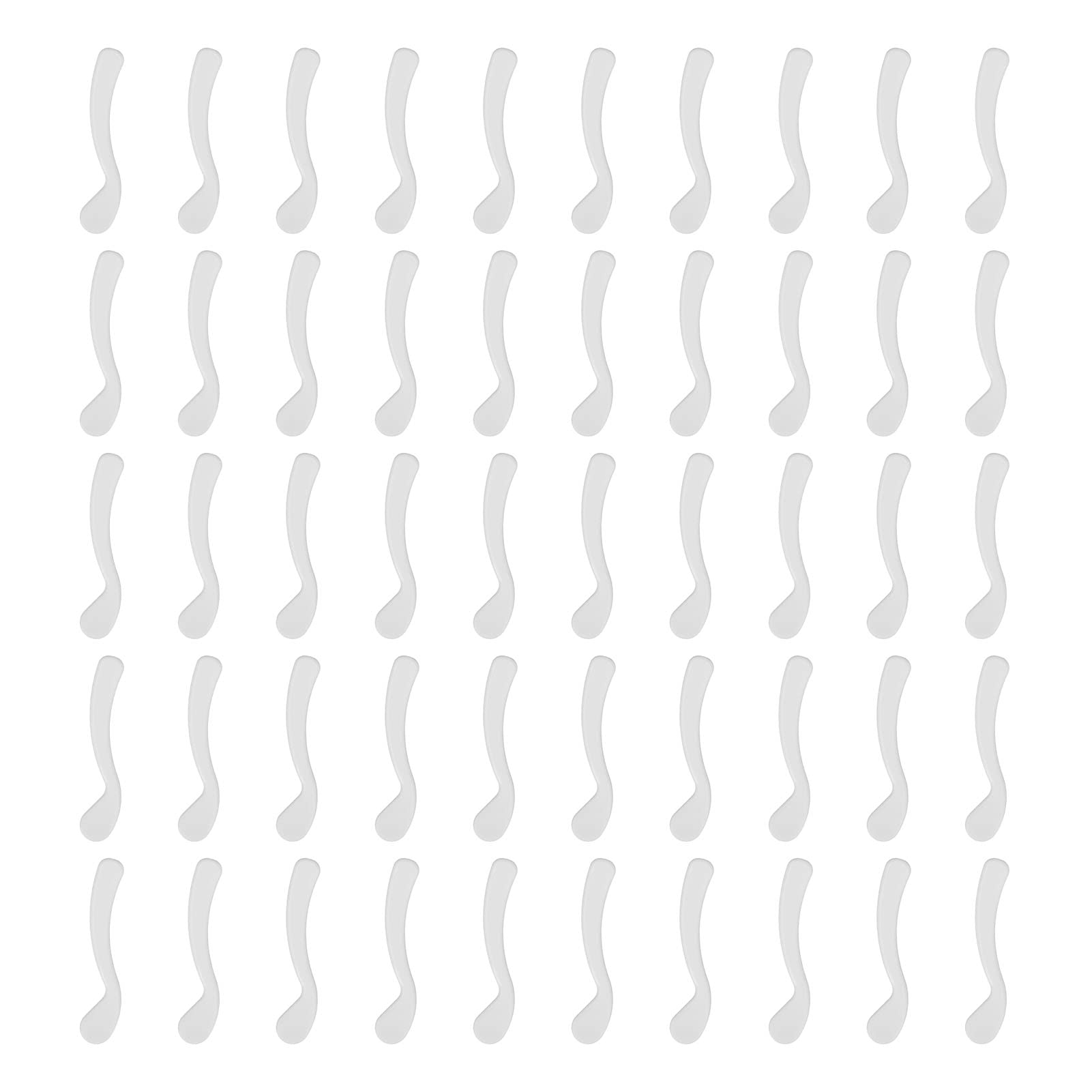 50pcs Mini Cosmetic Spatulas - Curved Tip Makeup Applicators for Eye Cream & Facial Masks