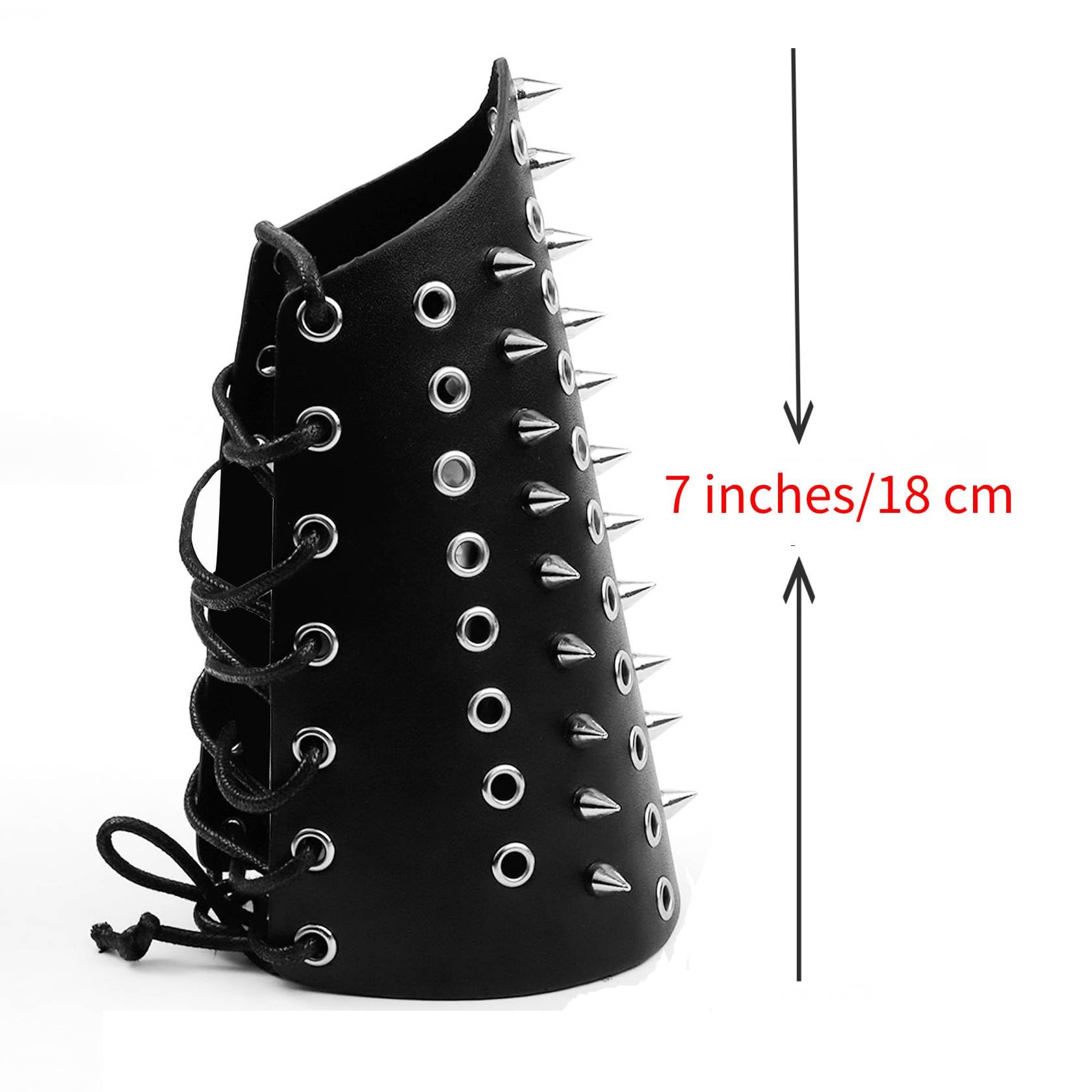 MILAKOO Unisex Leather Gauntlet Gloves - Stylish Wristband Arm Bracer Cuff for Men & Women - Perfect for Cosplay, LARP, Renaissance Fairs & Gothic Fashion