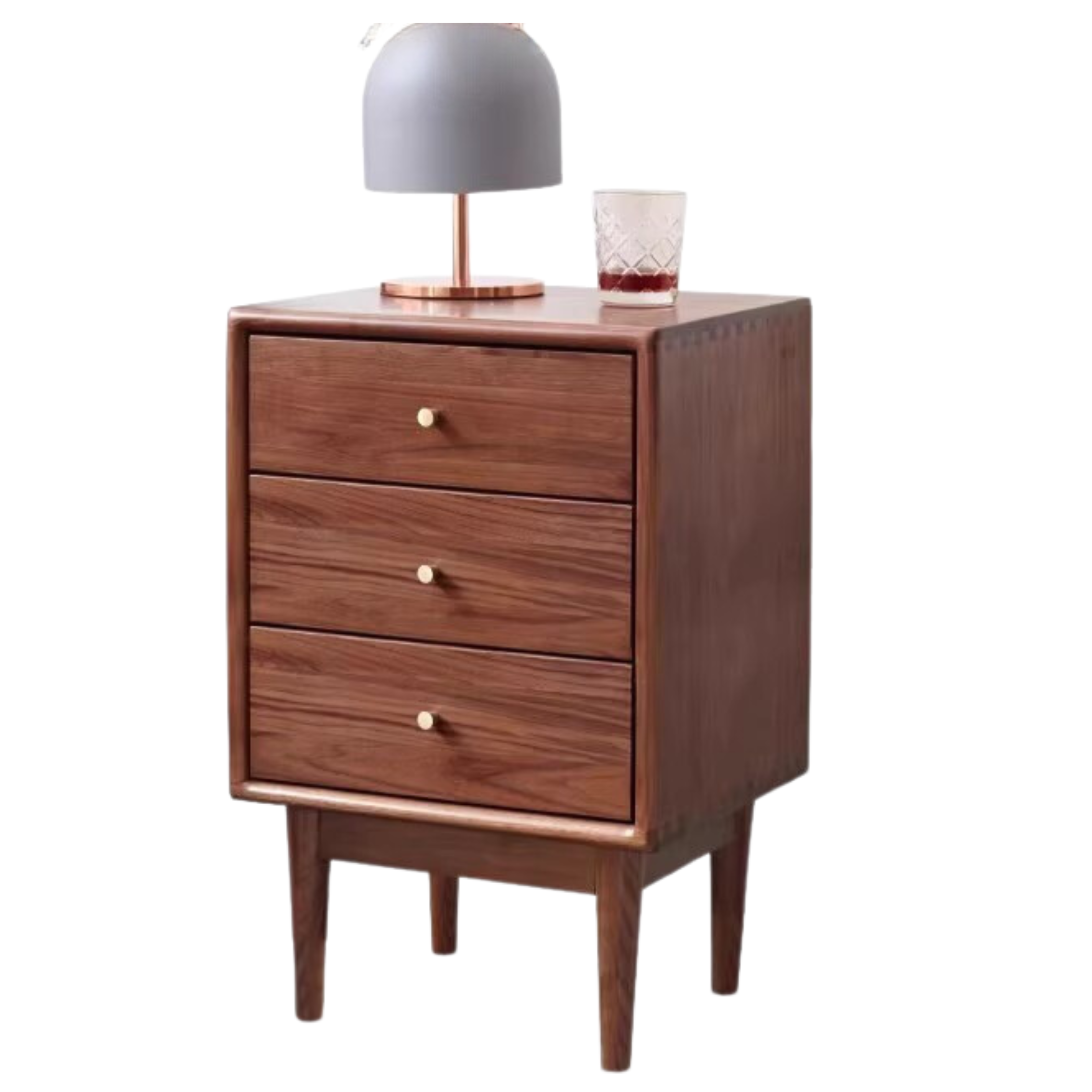Premium Black Walnut Solid Wood Nightstand - Handcrafted Bedside Table with Drawer | Perfect for Bedroom, Living Room & Guest Room Decor