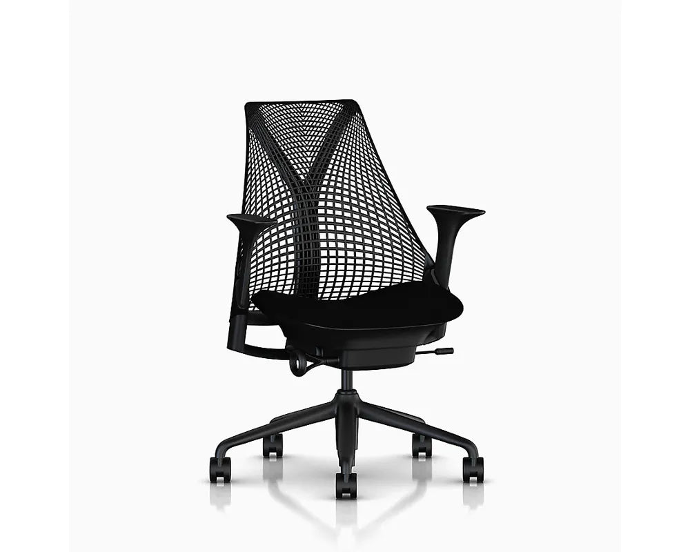 Herman Miller Sayl Ergonomic Office Chair - Black Mesh Back, Adjustable Height, Lumbar Support - Perfect for Home Office, Gaming & Workspace
