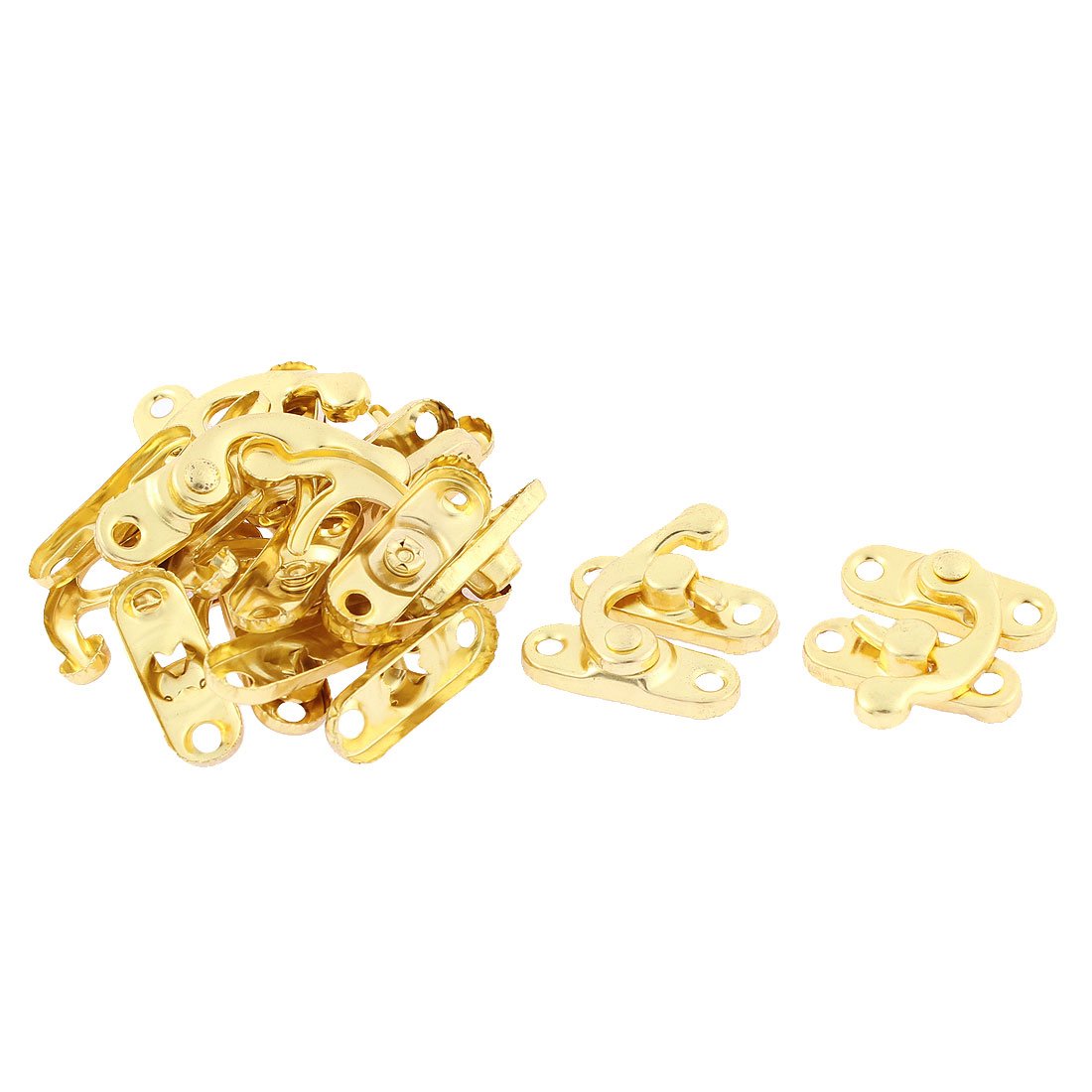 uxcell 10 Sets Gold Tone Hook Hinge Lock Clasp Closure Box Latch - Secure Jewelry Boxes, Cabinets & DIY Craft Projects