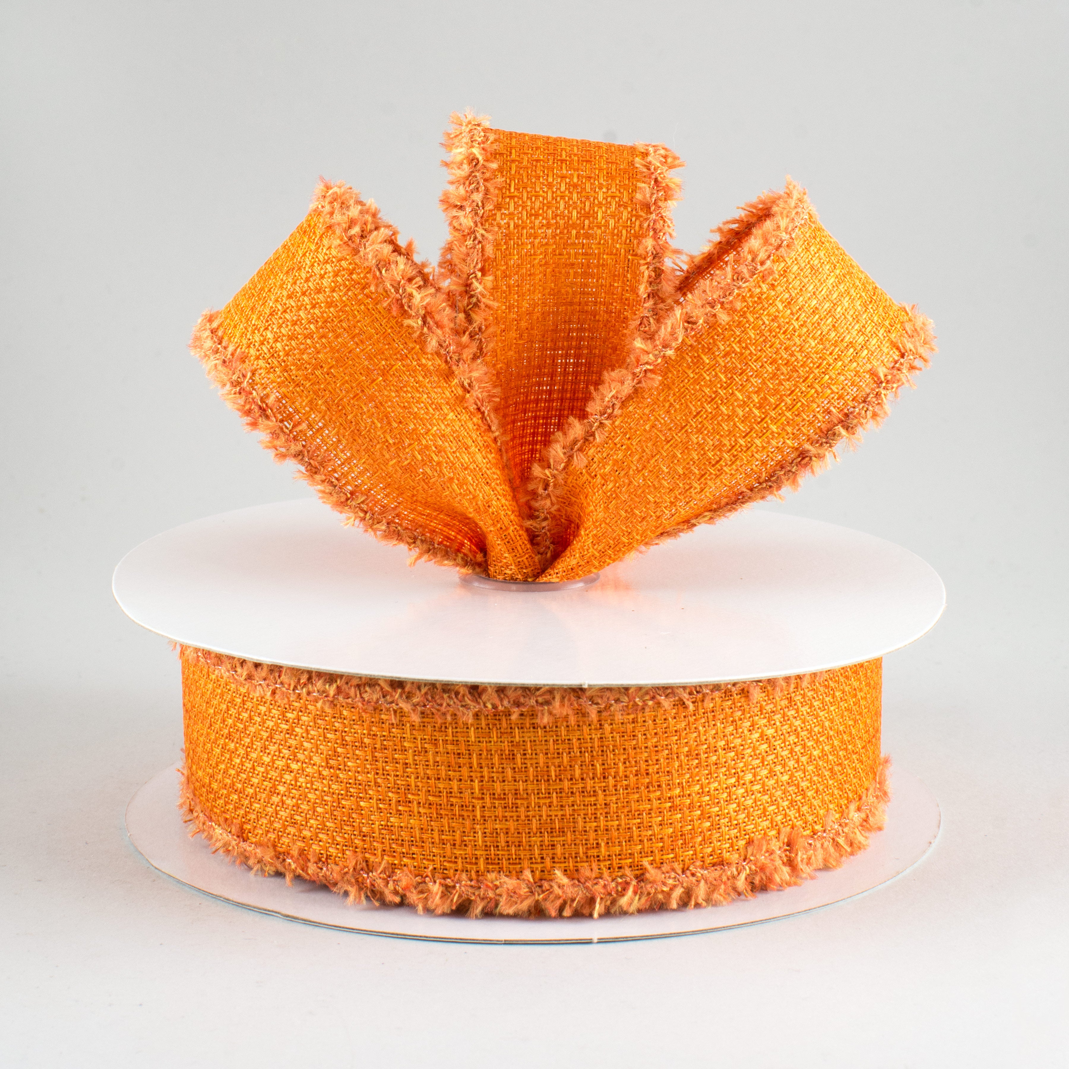 1.5 Inch Chenille Edge Ribbon - Orange Craft Ribbon (10 Yards) for DIY Scrapbooking, Gift Wrapping & Home Decor