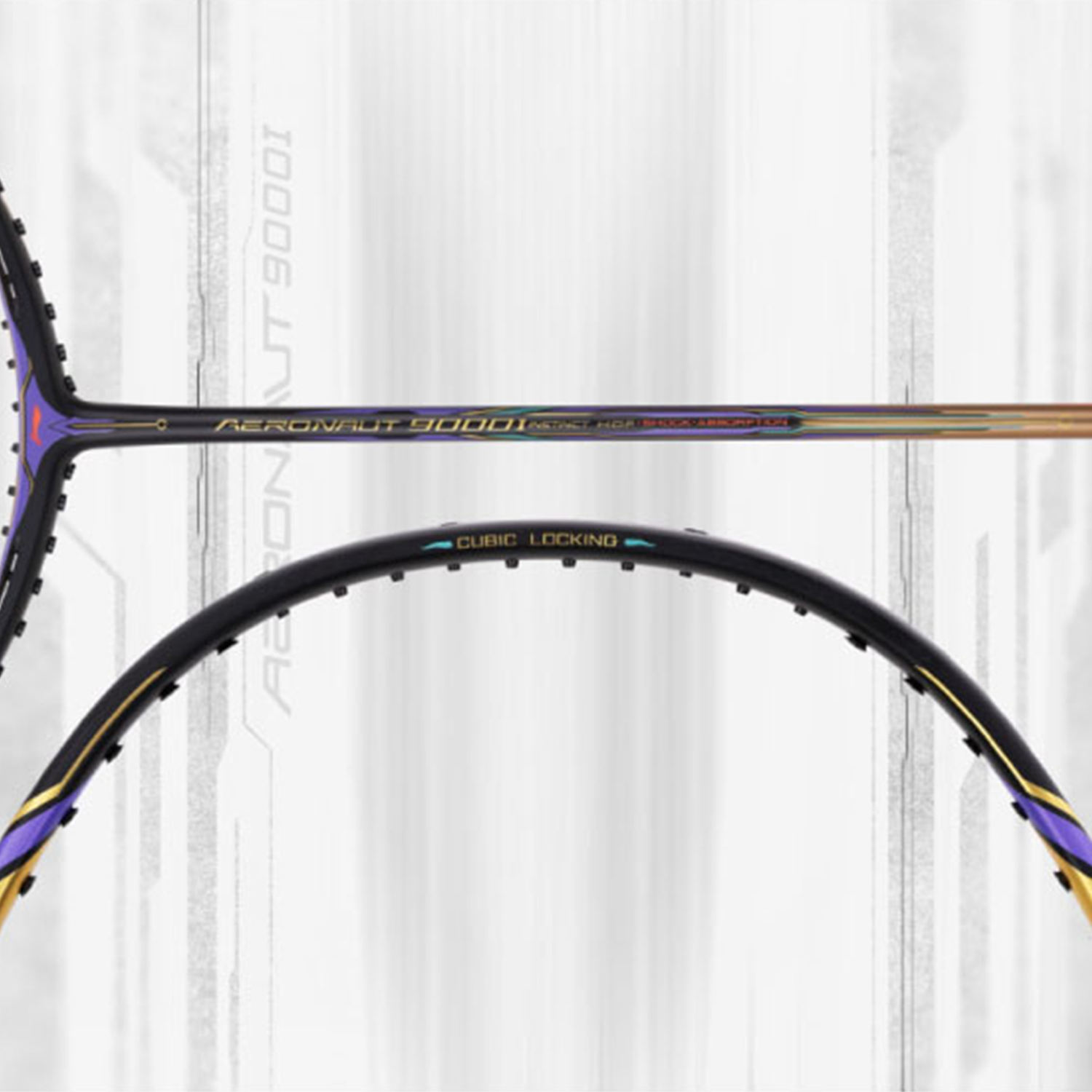 Li Ning Aeronaut 9000 I Badminton Racket (Black/Gold) - Professional Carbon Fiber Shuttlecock Racket for Smash Power & Control - Perfect for Tournaments & Training Sessions