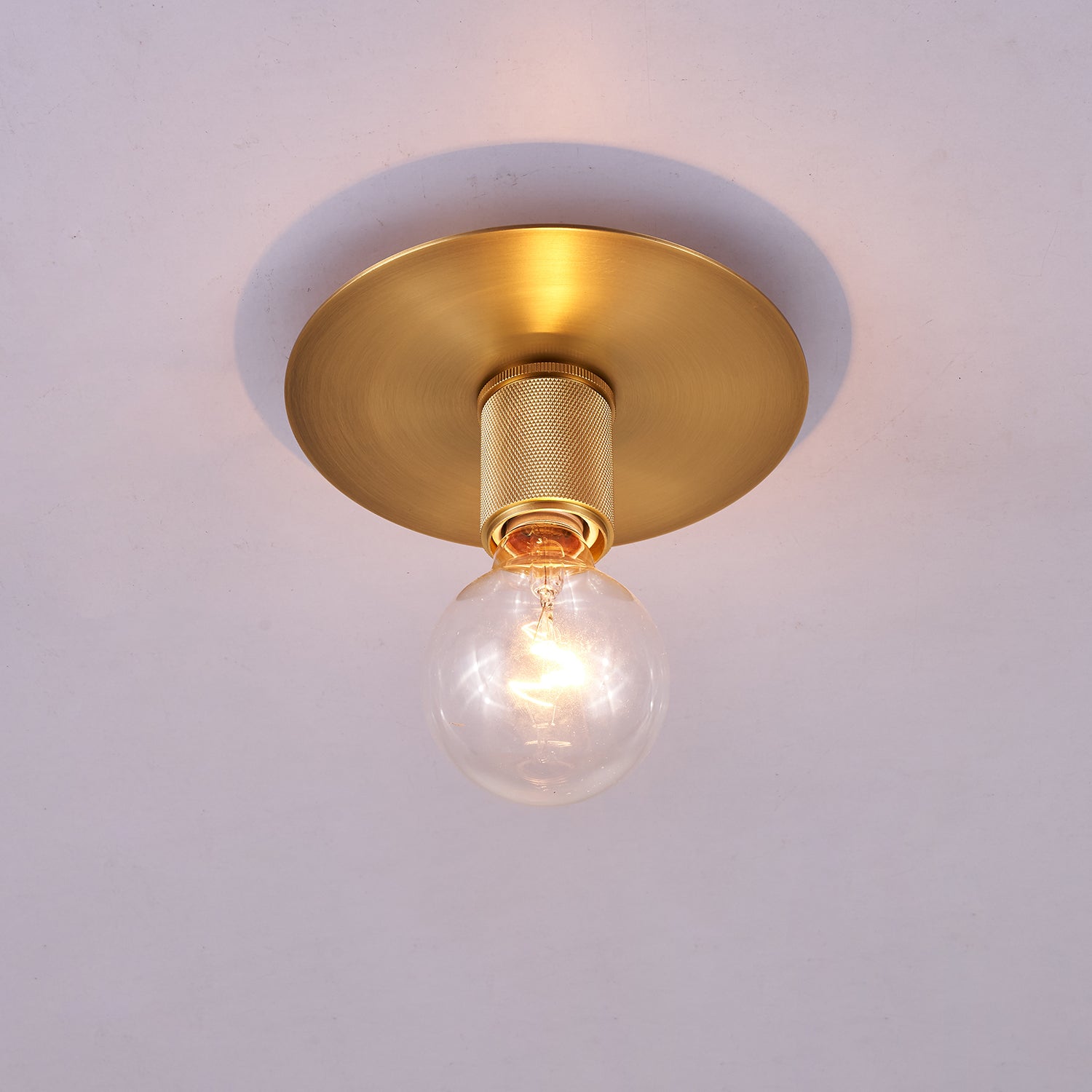 Gleam Brass Ceiling Light Fixture - Vintage Industrial Pendant Lighting for Living Room, Bedroom, Kitchen & Dining Room - Dimmable Edison Bulb Compatible