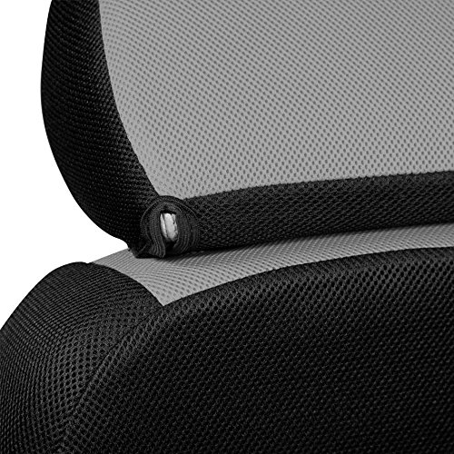 Coverking Custom Fit Front Solid Bench Seat Cover for Ford F150, F250, F350 - Spacermesh 2-Tone Gray & Black | Truck Accessories for Protection & Style | Perfect for Work, Camping & Daily Driving