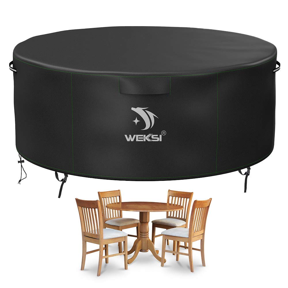 Waterproof Outdoor Patio Furniture Covers - Heavy Duty UV Resistant Round Table and Chair Set Covers (62'' Diameter x 28'' Height) - Durable Protection for Garden, Deck, and Backyard Furniture