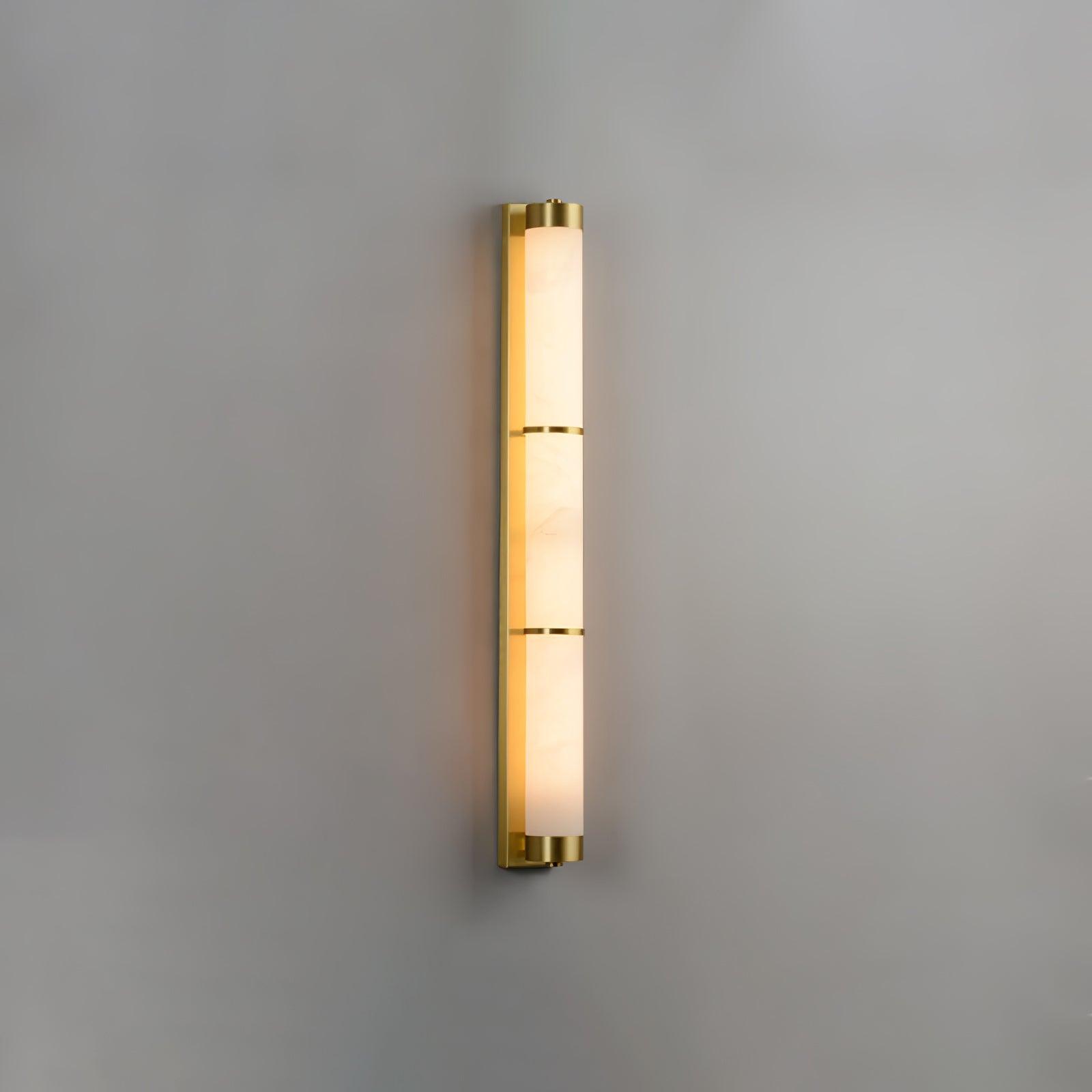 Vintage Cylindra Alabaster Brass Wall Sconce - Elegant Antique Brass Finish Wall Light Fixture for Bedroom, Hallway & Living Room Lighting
