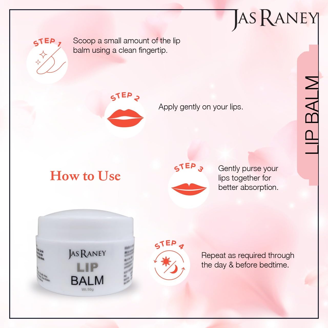 Natural Ghee & Shea Butter Lip Balm with Camphor Oil - Moisturizing Treatment for Dry, Chapped, Dark Lips - 50g - Perfect for Smokers & Daily Lip Care