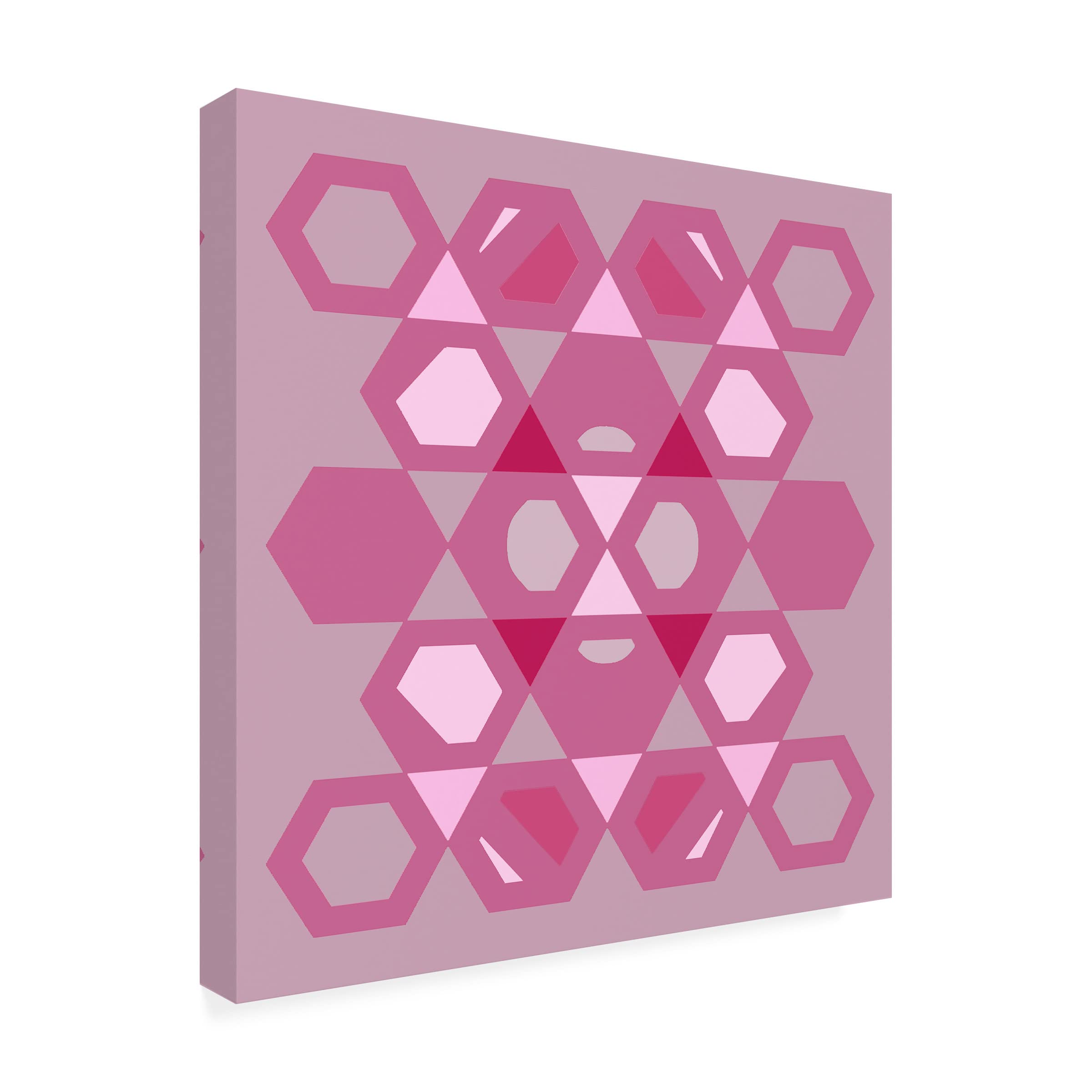 Hexagon Pattern 29 Abstract Canvas Wall Art by Richard Homawoo - Modern Geometric Home Decor for Living Room, Bedroom & Office