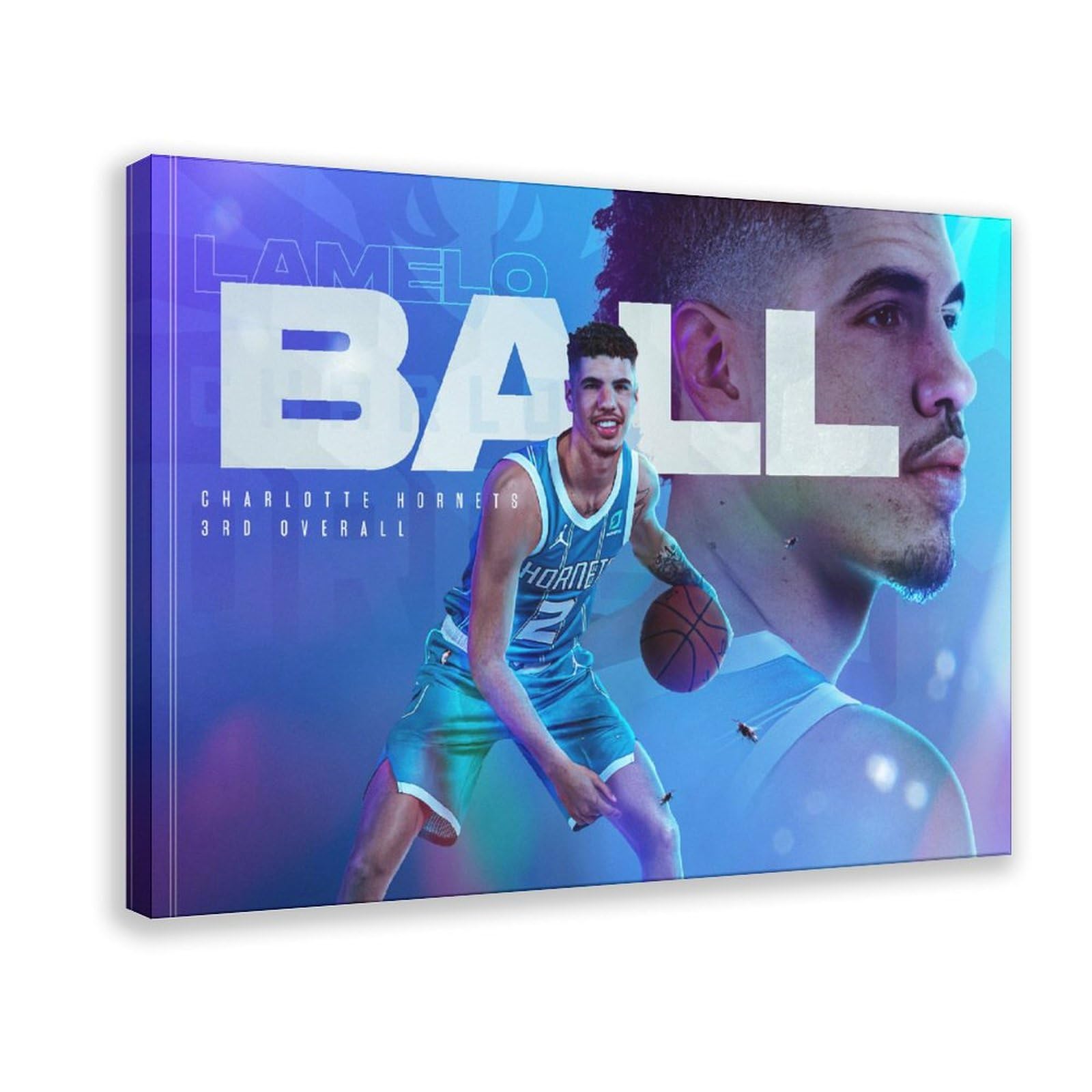 BAVIEN LaMelo Ball Basketball Poster - 24x36 Inch (60x90cm) Canvas Wall Art for Sports Fans - Perfect for Bedroom, Office & Man Cave Decor - Great Gift for NBA Lovers