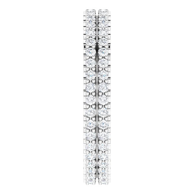 0.84 Carat Round Diamond Double Row Eternity Band Ring for Women - Perfect for Weddings, Anniversaries & Special Occasions