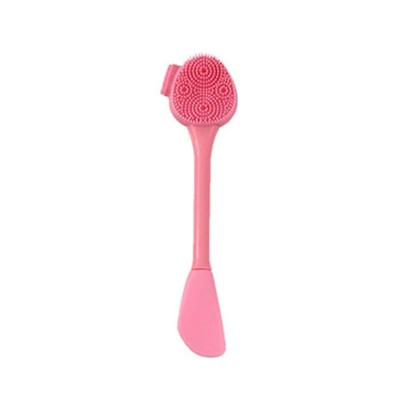 Silicone Facial Cleansing Brush - Exfoliating & Makeup Removal Tool with Soft Bristles for Deep Cleaning, Blackhead Removal & Skin Care | Perfect for Daily Face Wash, Mask Application & Makeup Removal (Pink)