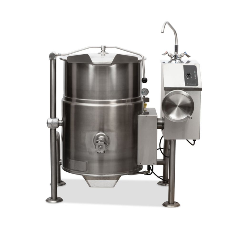 Cleveland KGL25T 25-Gallon Commercial Tilting Steam Jacket Kettle - Natural Gas Powered for Restaurant & Catering Use