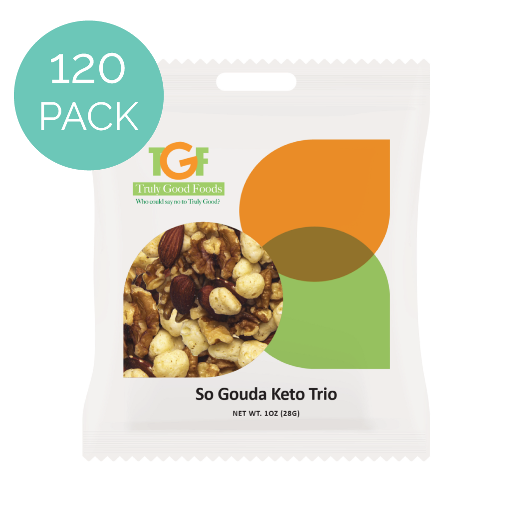 So Gouda Keto Cheese Snacks - 120 Pack (1oz Mini Bags) | Low Carb, High Protein Keto-Friendly Snacks for On-the-Go, Office & School Lunch