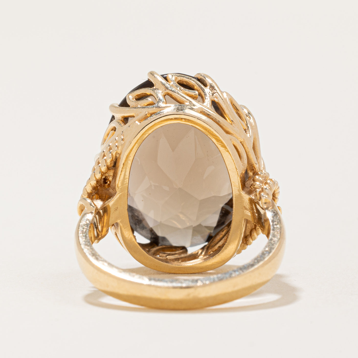12.96ct Smoky Quartz Cocktail Ring - Size 6.75 | Elegant Statement Jewelry for Evening Parties & Special Occasions