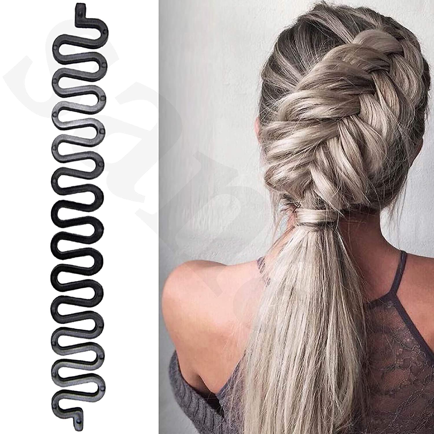 French Choti Braid Maker Hair Styling Clip - 2 Pack Black Hair Clips for Perfect Braids | Ideal for French Braids, Dutch Braids & Updos | Great for Salon, Wedding & Everyday Hairstyling