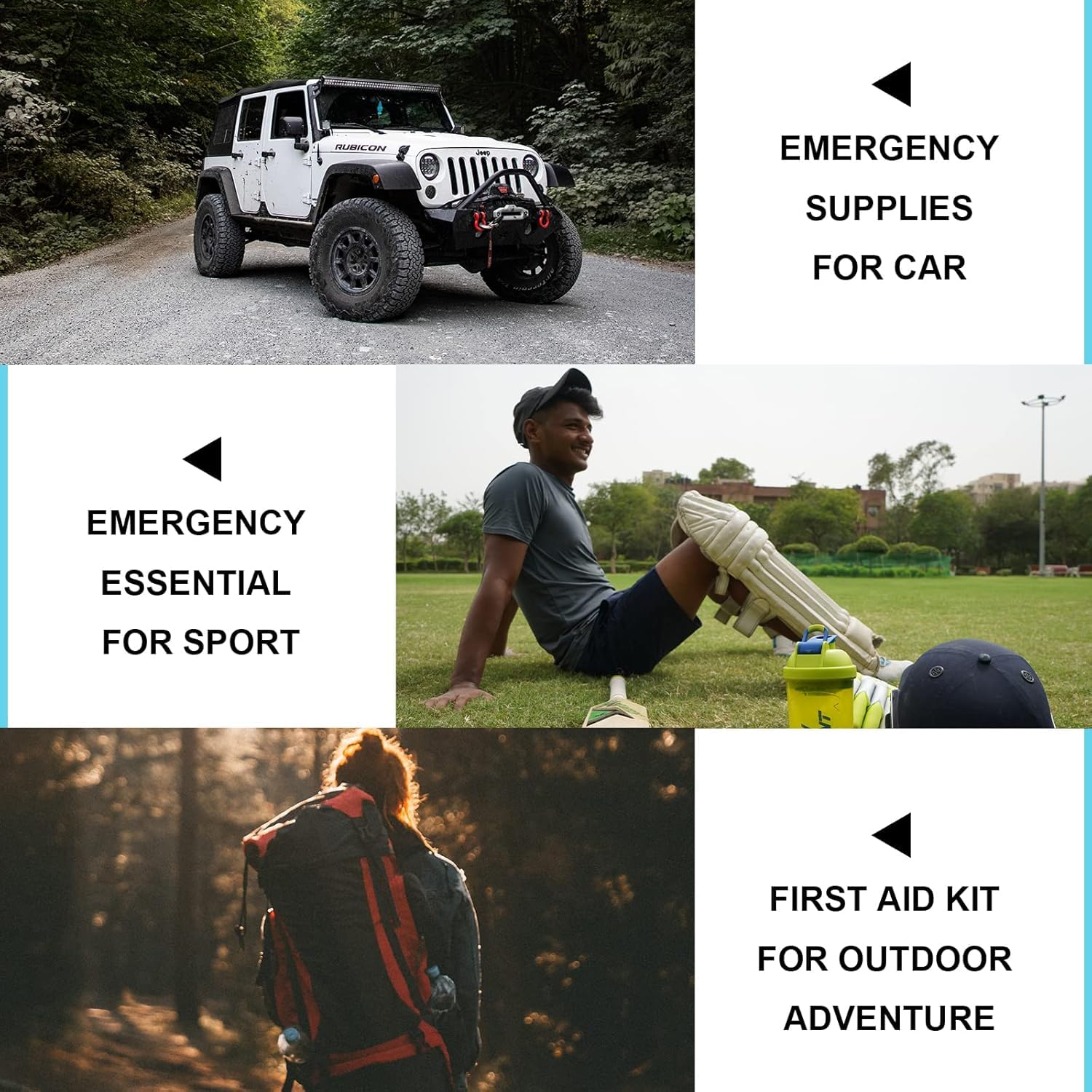 300Pcs First Aid Kit Refill Supplies - Emergency Medical Essentials for Home, Car, Workplace & Outdoor Activities (Camping, Hiking, Backpacking, Skating) - Waterproof Blue First Aid Bag