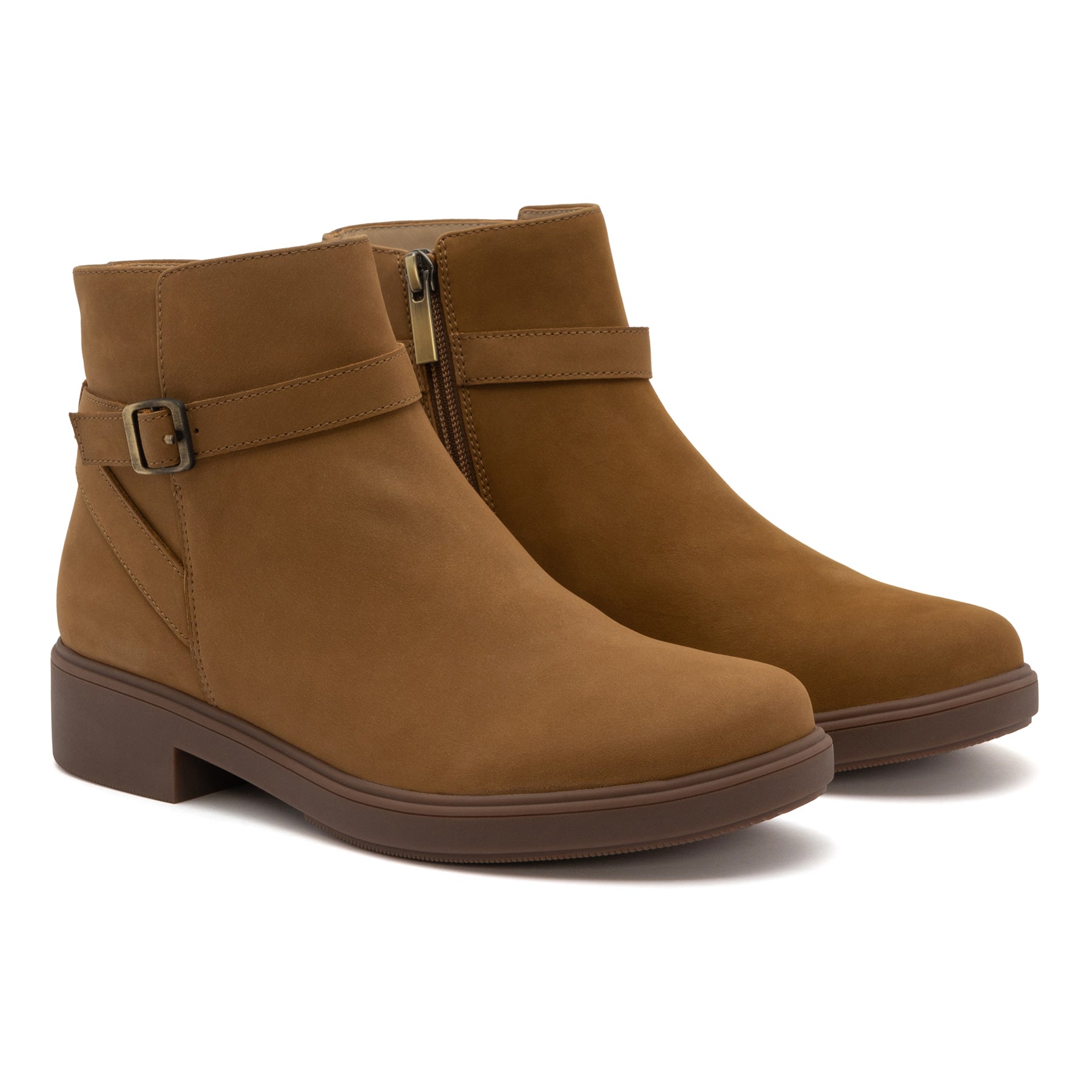 ABEO Compass Zip Tan Nubuck Leather Boots for Men - Comfortable & Stylish for Hiking, Outdoor Adventures & Casual Wear