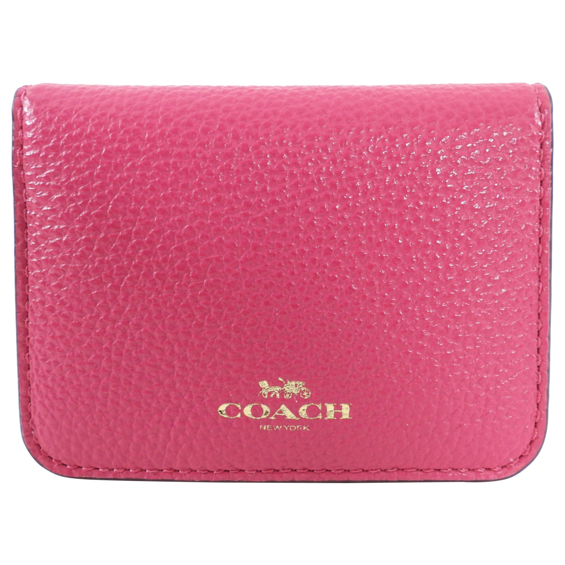 Coach Cherry Pink Bifold Wallet for Women - Genuine Leather Card Holder with RFID Protection - Perfect for Everyday Use, Travel & Gift Giving