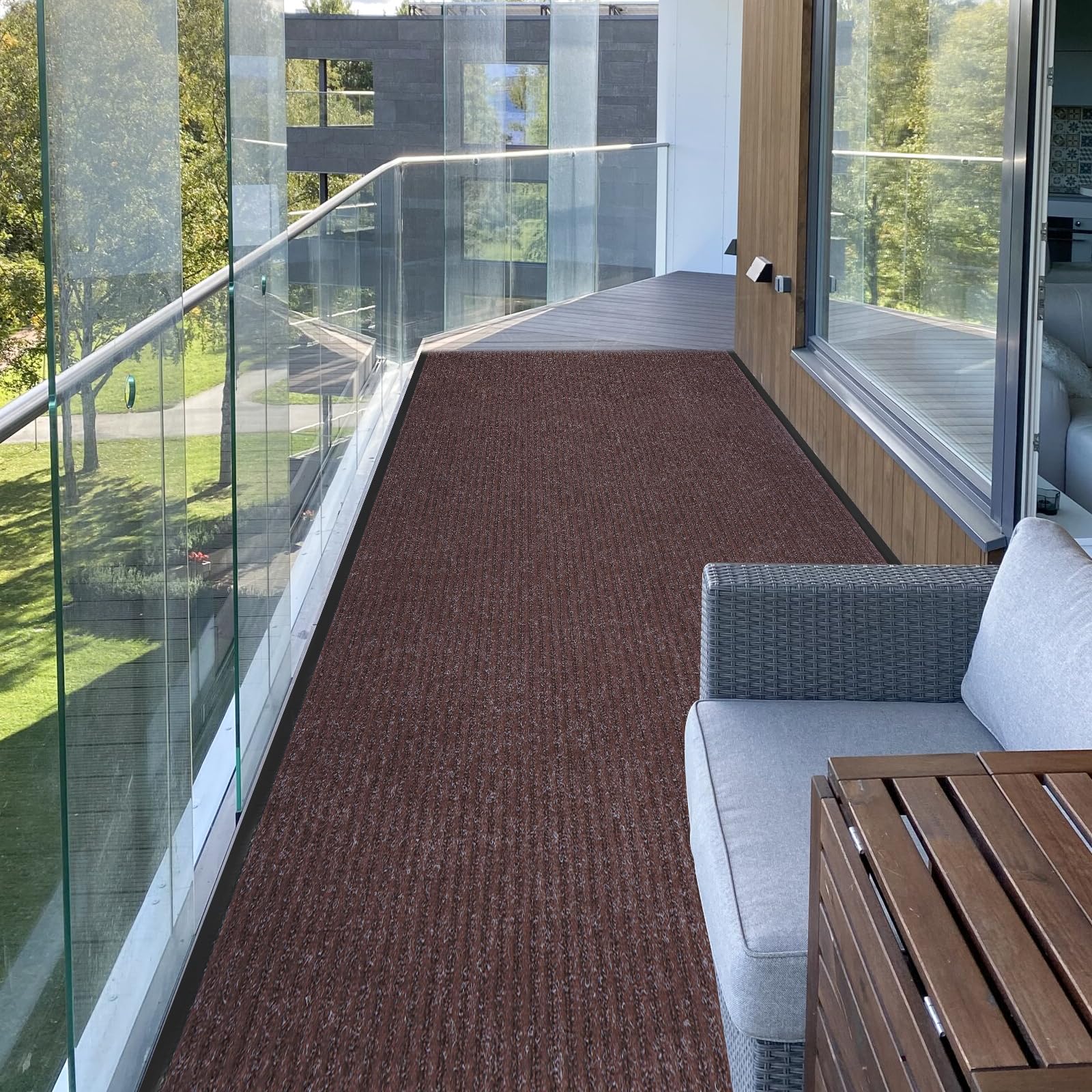 Jxgzyy Heavy-Duty Commercial Door Mat Runner Rug 3ft x 16.4ft - Non-Slip PVC Backing Outdoor Carpet with Double Stripes for High Traffic Areas - Perfect for Hallway, Entryway, Kitchen, Balcony, Garage & Business Entrances
