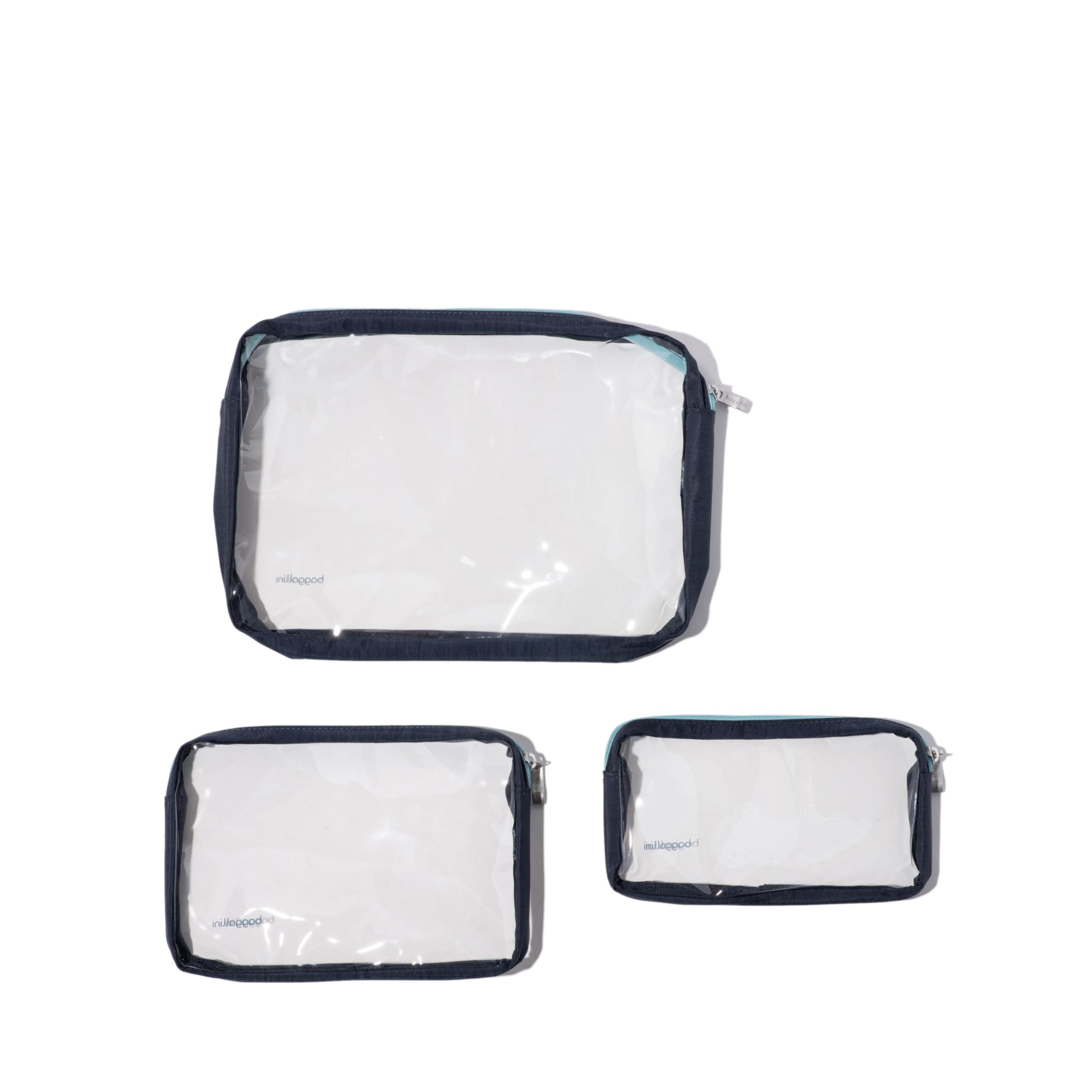 Baggallini Clear Travel Pouches Set - TSA Approved Toiletry Bags for Airplane Carry On, Waterproof Cosmetic Organizer for Makeup, Jewelry & Essentials - Perfect for Travel, Gym & Daily Use