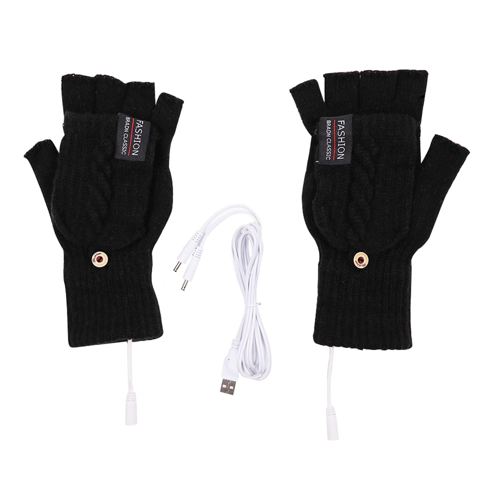 USB Heated Gloves for Women & Men - Winter Electric Warming Mittens with Rechargeable Battery - Fingerless & Full Finger Options for Typing, Outdoor Work, Skiing & Cold Weather Activities