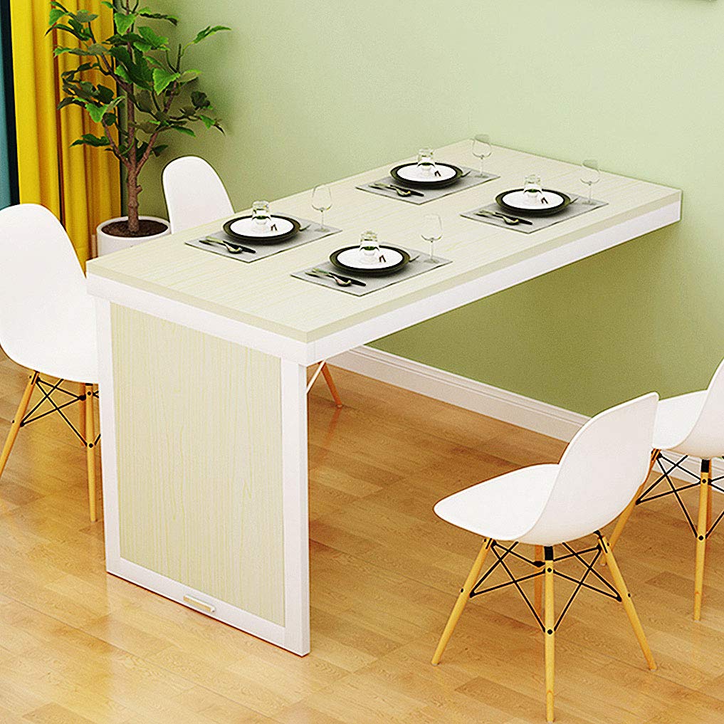JJPSQHRV Wall Mounted Folding Dining Table - Space Saving Convertible Desk with MDF Surface | Multi-Functional Wall Table for Home Office, Small Bedroom & Kitchen | Perfect for Apartments, Dorms & Tiny Homes