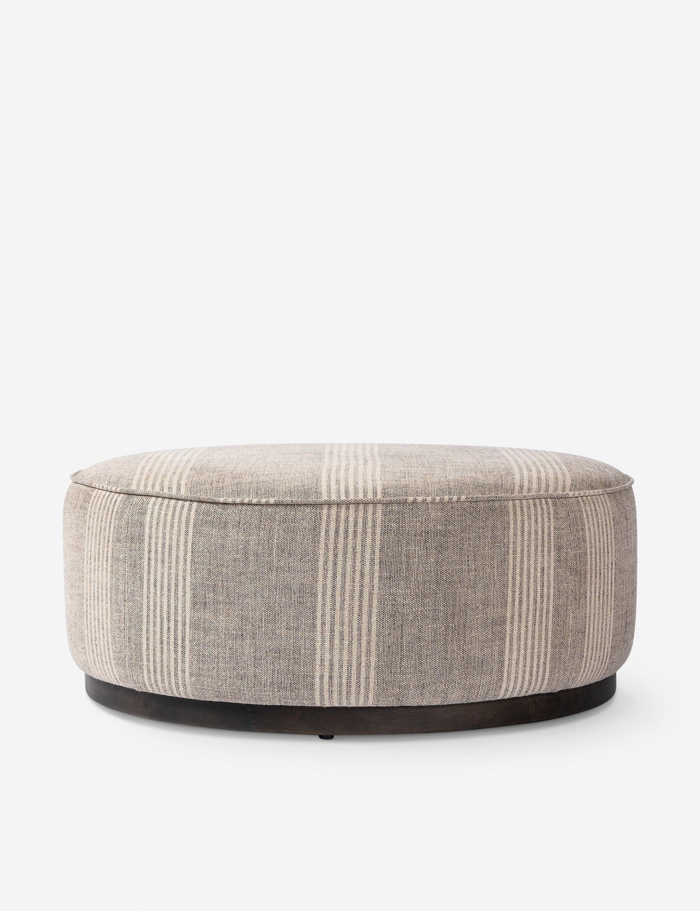 Aldora Round Ottoman Stool - Upholstered Storage Pouf with Removable Cushion Top, Modern Footrest for Living Room, Bedroom & Nursery - Versatile Seating & Home Decor Accent