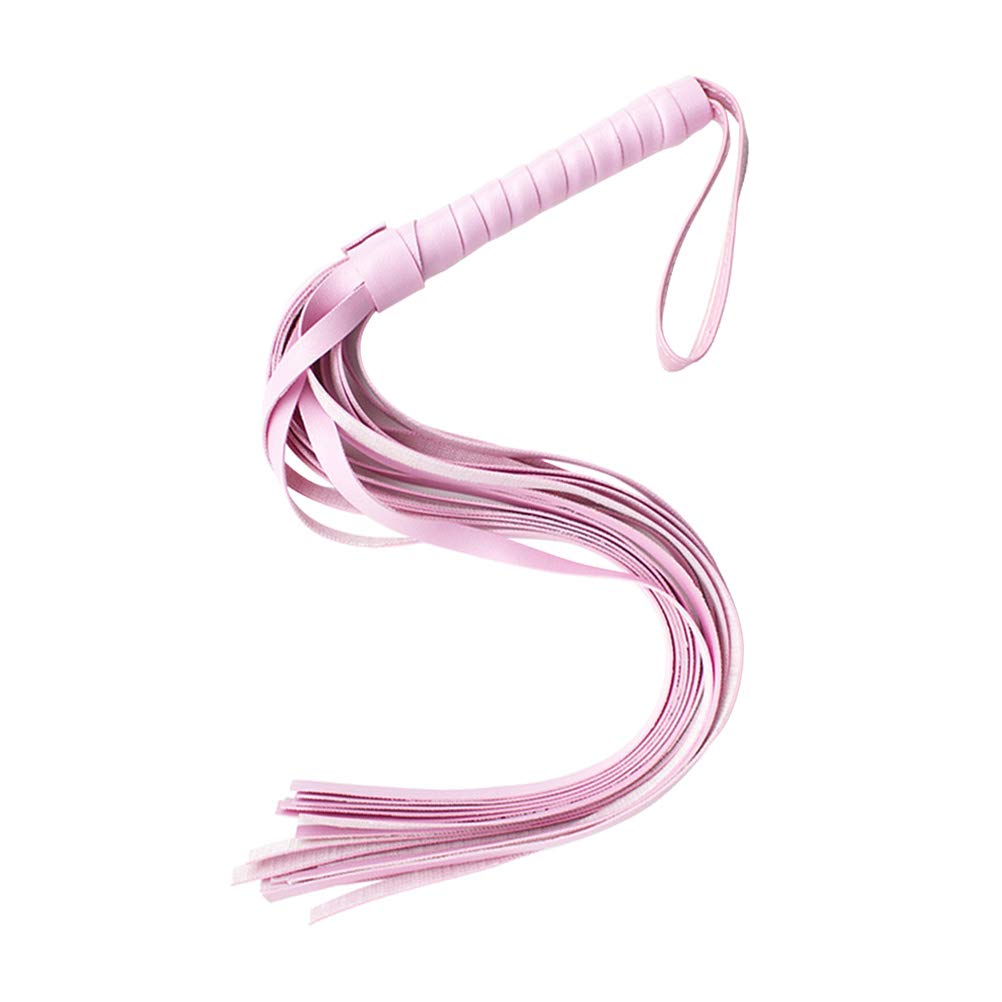 Amosfun Pink Leather Whip with Tassels - BDSM Flogger for Couples, Erotic Role Play Toy for Men & Women - Perfect for Bedroom Bondage & Sensual Play