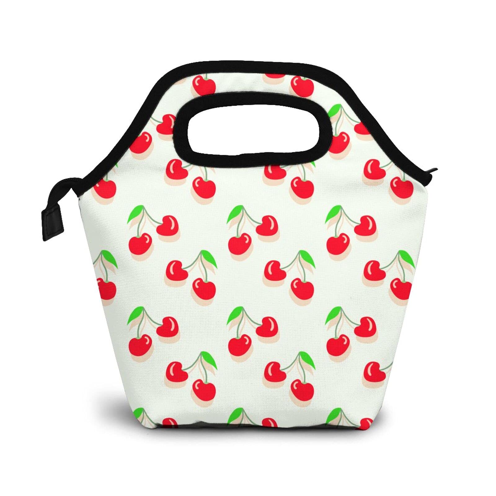 Sweet Cherry Print Insulated Lunch Bag for Women & Girls - Leakproof Cooler Tote Lunch Box for School, Work, Picnics & Outdoor Activities