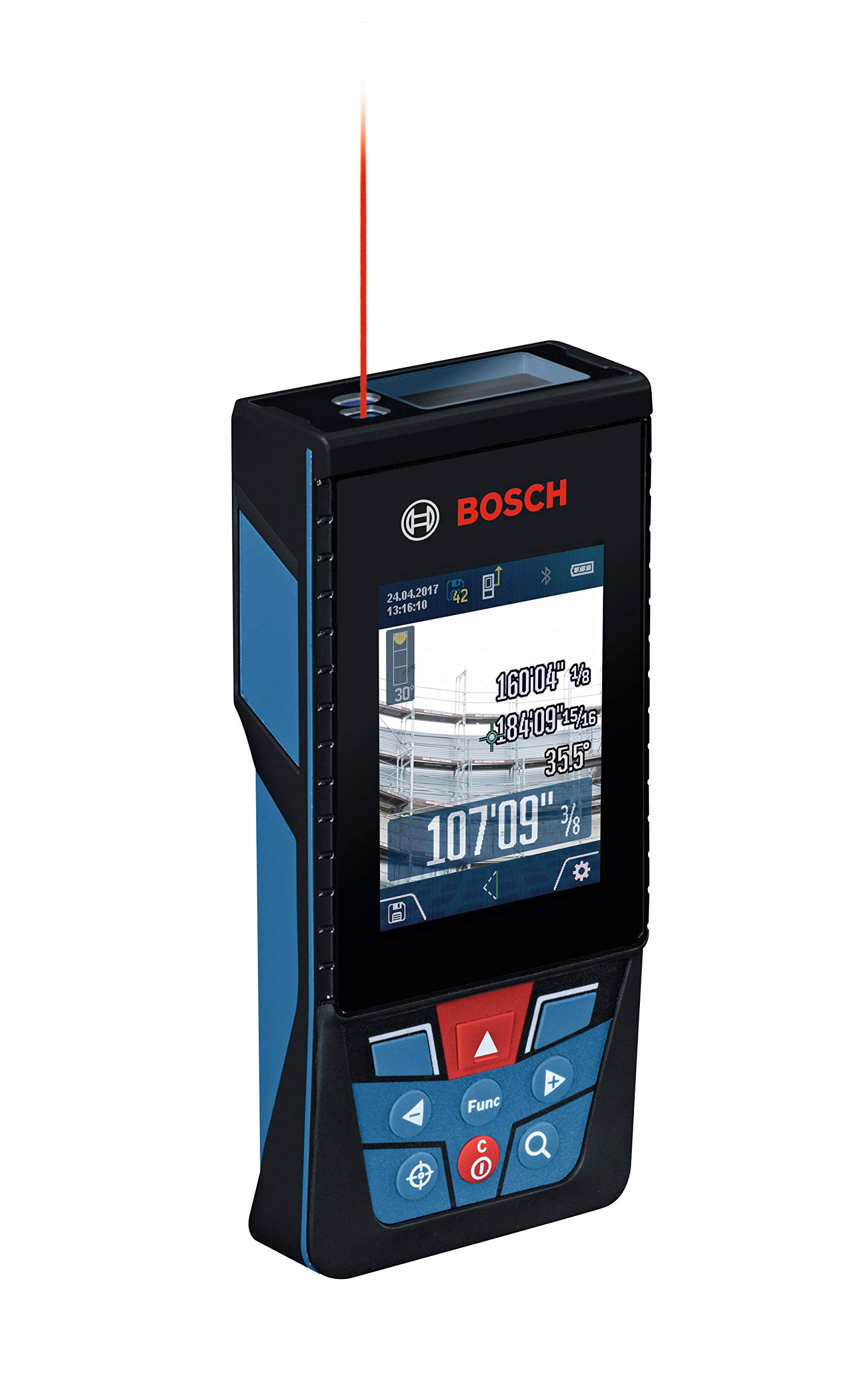 Bosch GLM400C 400ft Bluetooth Laser Measure with BT150 Tripod - Long Range Outdoor Laser Distance Meter for Construction, Landscaping & Home Improvement Projects