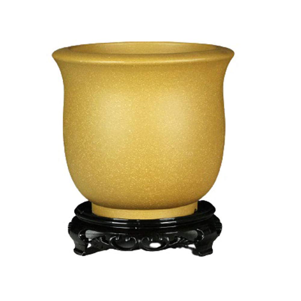 Handmade Yellow Clay Plant Pots with Drain Hole for Succulents, Flowers & Outdoor Plants - 6.9