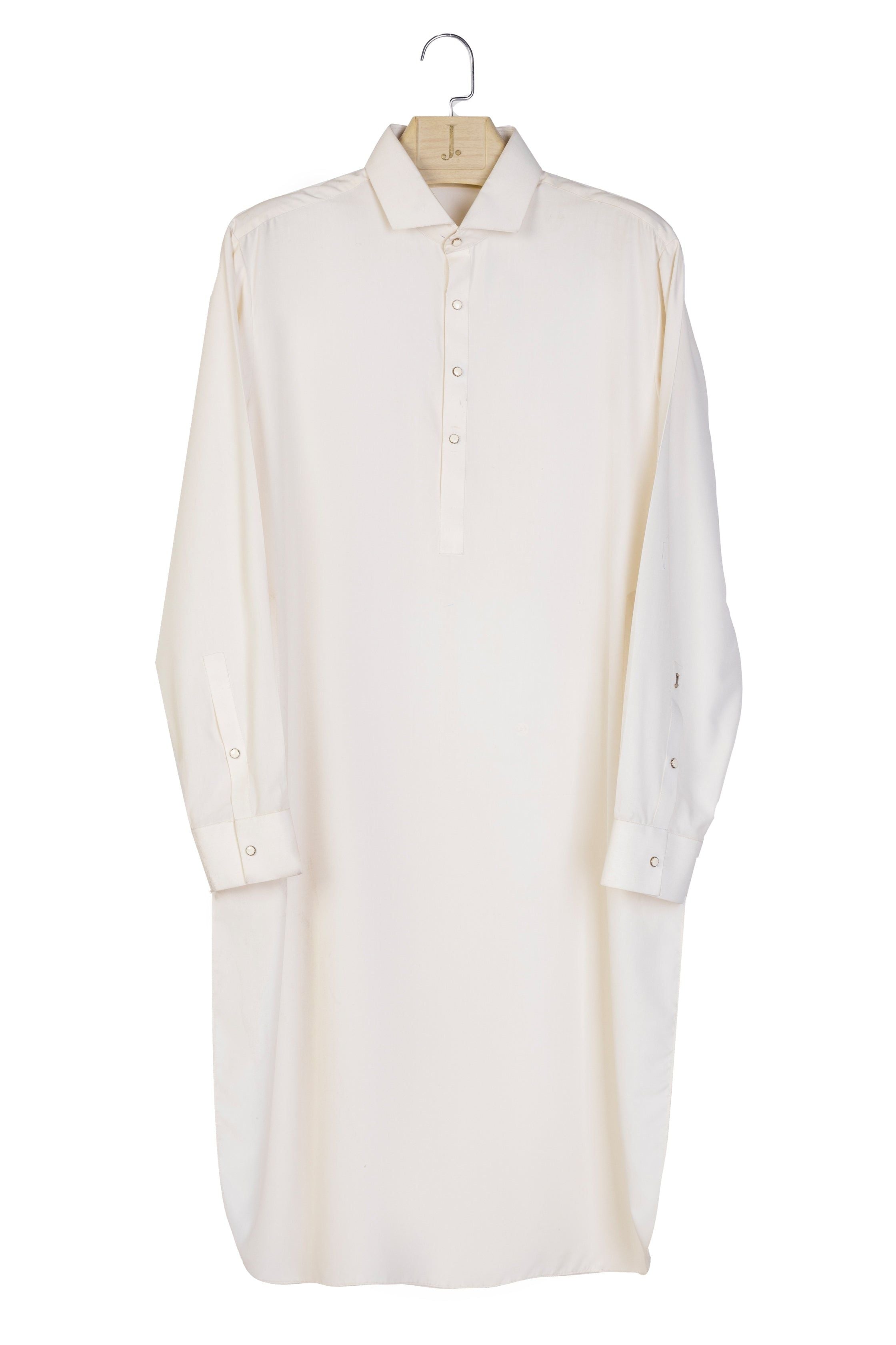 Blended White Kurta Trouser by J. Junaid Jamshed - Premium Cotton Mix Traditional Pakistani Outfit for Men - Perfect for Eid, Weddings & Festive Occasions