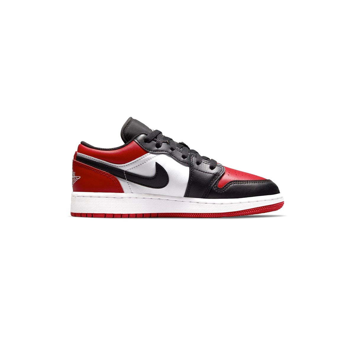 Air Jordan 1 Low GS Bred Toe Sneakers - Gym Red, White & Black Basketball Shoes for Girls - Perfect for School, Sports & Casual Wear