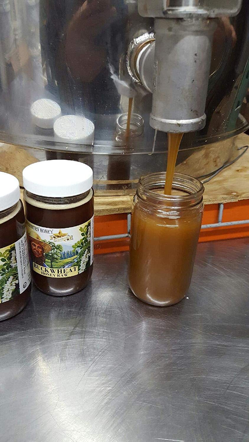 Goshen Amish Country Raw Buckwheat Honey - 100% Natural Unfiltered Pure Honey (16oz/454g) - Perfect for Tea, Baking & Healthy Sweetener