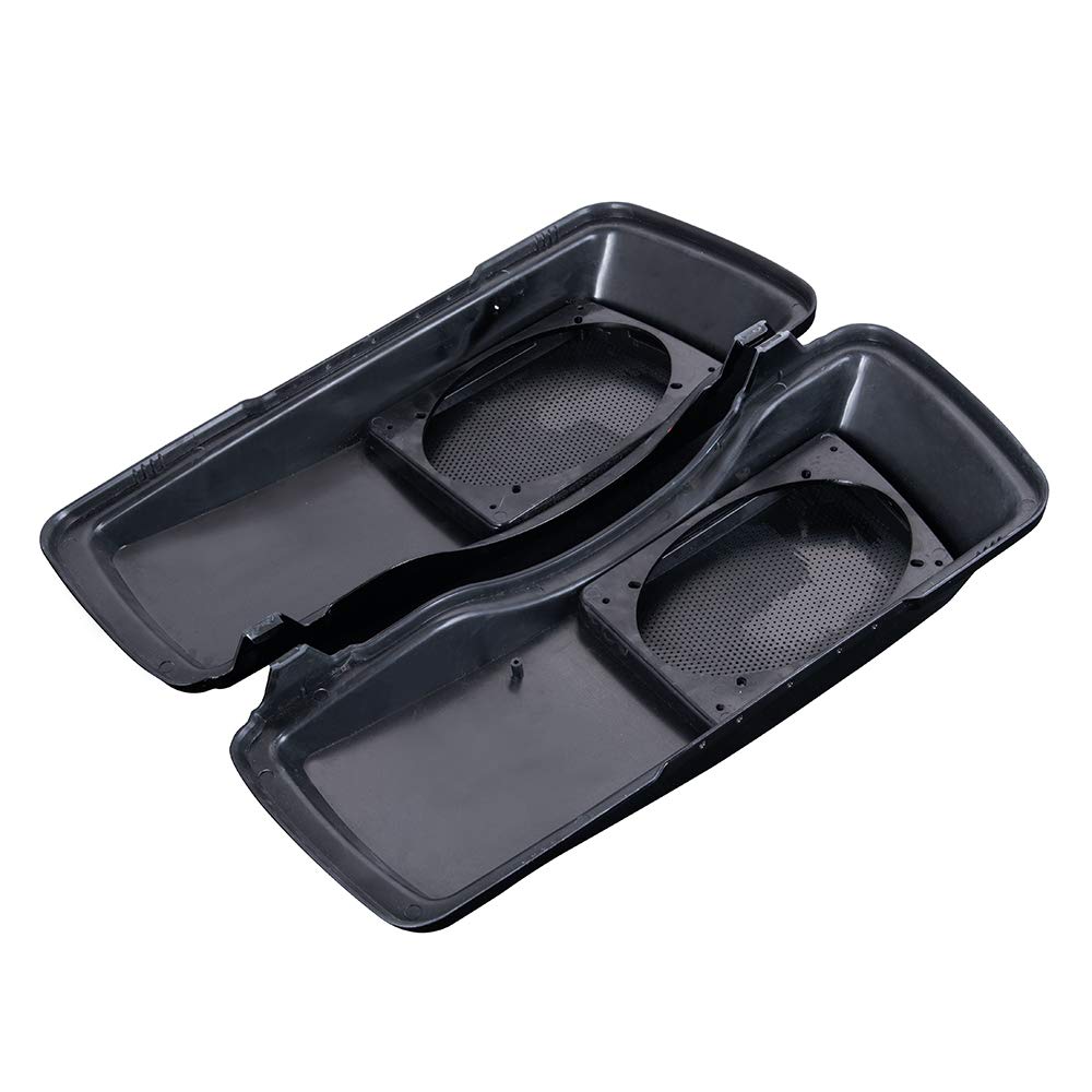 1993-2013 Harley Touring FLH FLHX Motorcycle Saddlebag Speaker Lids - 6x9 Inch Vivid Black Replacement Covers - Perfect for Road Trips & Audio Upgrades