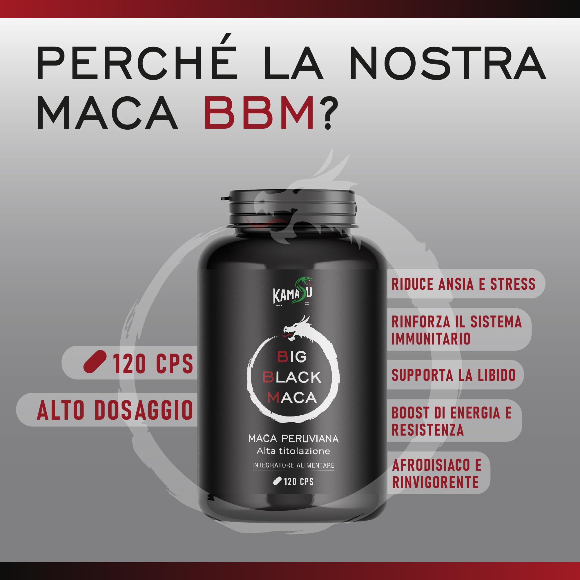 Black Maca 10000 mg Supplement - Peruvian Maca for Men's Libido, Stamina & Virility - Enhances Physical & Mental Performance - Long-Lasting Energy Boost - Ideal for Workouts, Focus & Intimacy
