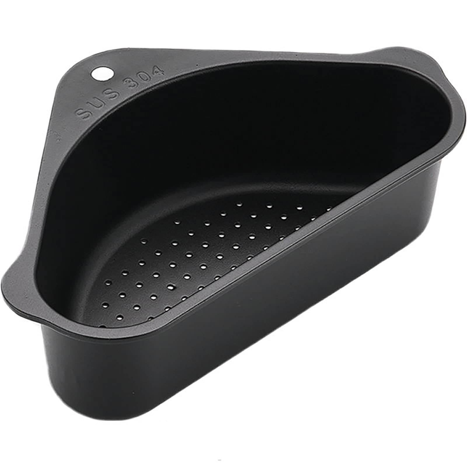 Maitexi Stainless Steel Triangle Sink Strainer Basket - Food Strainer & Storage Rack for Kitchen Sink Drain (Black) | Perfect for Washing Vegetables, Draining Pasta & Organizing Kitchen Utensils