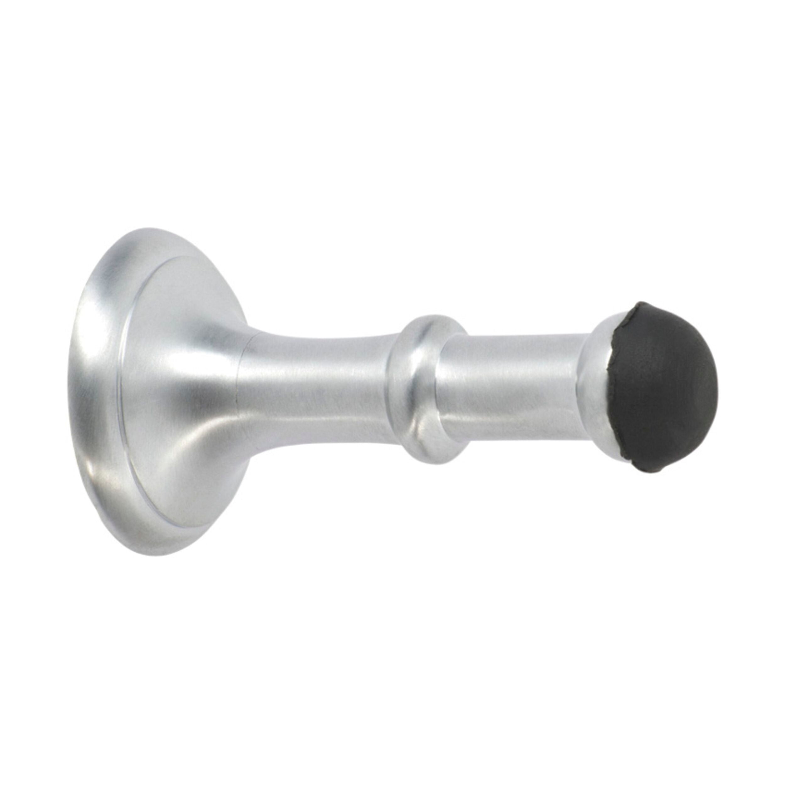 1527 Small Satin Chrome Door Stop - Concealed Fixing (D43xP80mm) - Perfect for Home, Office & Commercial Spaces