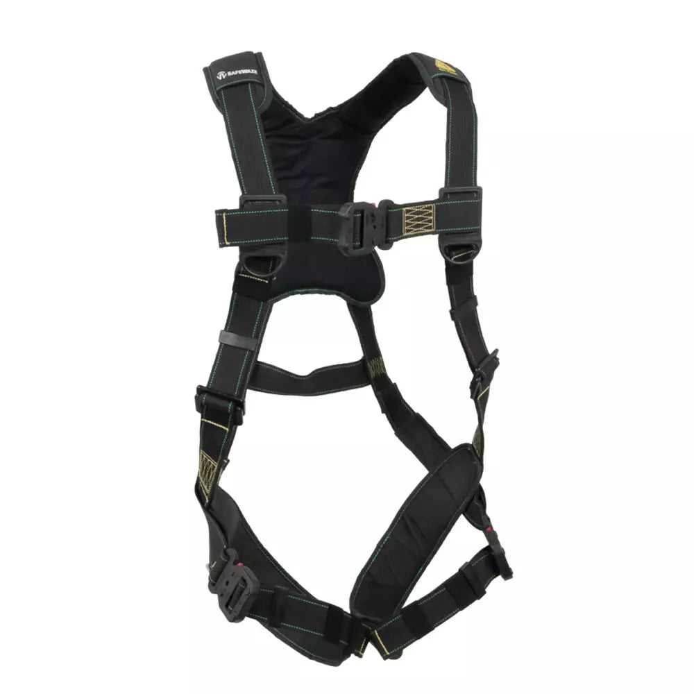Arc Flash Full Body Harness DE 1D with QC Chest & Leg Straps - Heavy Duty Electrical Safety Gear for Utility Workers & Industrial Protection