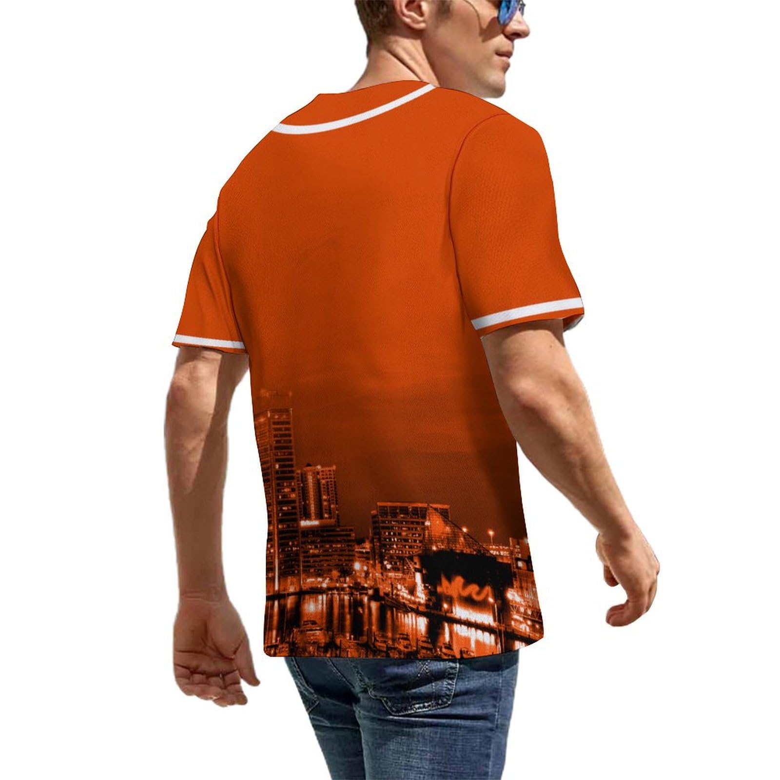 Baseball City Night Skyline Jersey Shirt for Men - Custom Printed Fan Apparel & Sports Gifts (Sizes S-2XL) - Perfect for Game Day, Fan Events & Sports Themed Parties