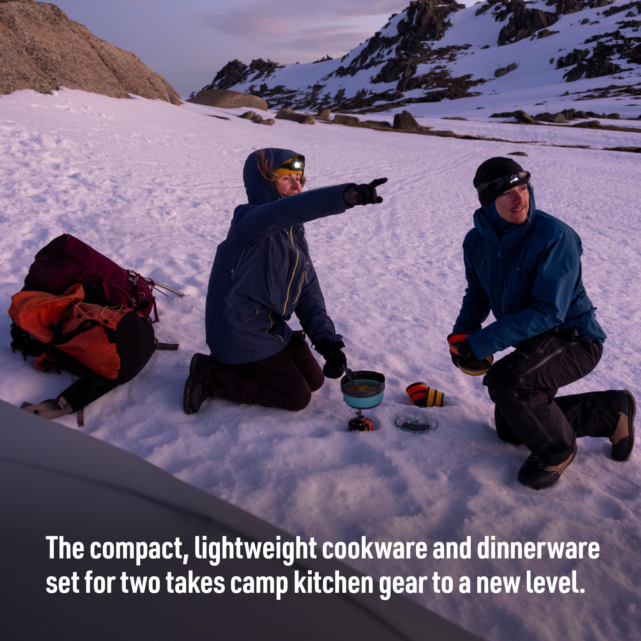 Sea to Summit Frontier Ultralight Collapsible Cook Set for 2 - 1 Pot, 2 Bowls & 2 Cups | Compact Camping Cookware for Backpacking, Hiking & Outdoor Adventures