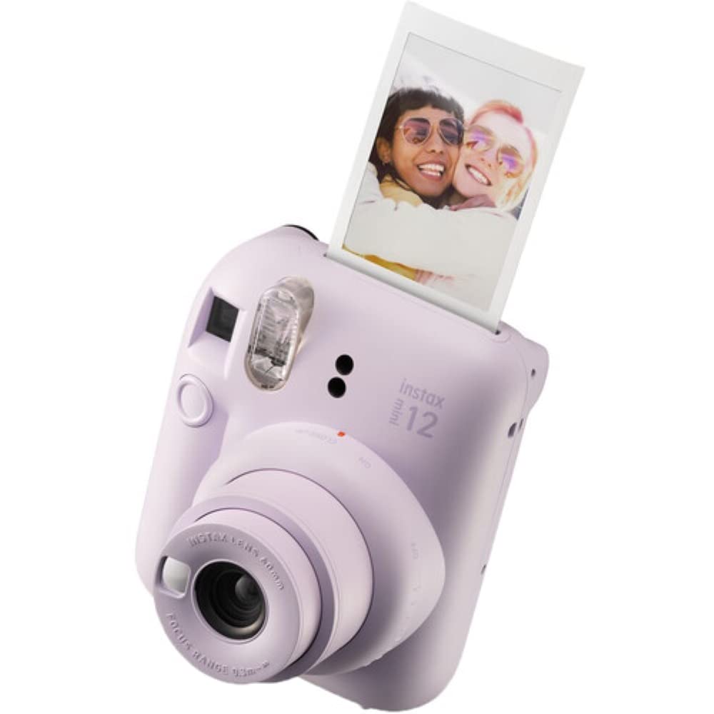 FUJIFILM INSTAX Mini 12 Instant Camera - Lilac Purple with 40 Exposures Film, Accessories Bundle, AA Batteries & Cleaning Cloth | Perfect for Parties, Travel & DIY Photo Albums | Instant Print Camera for Memories