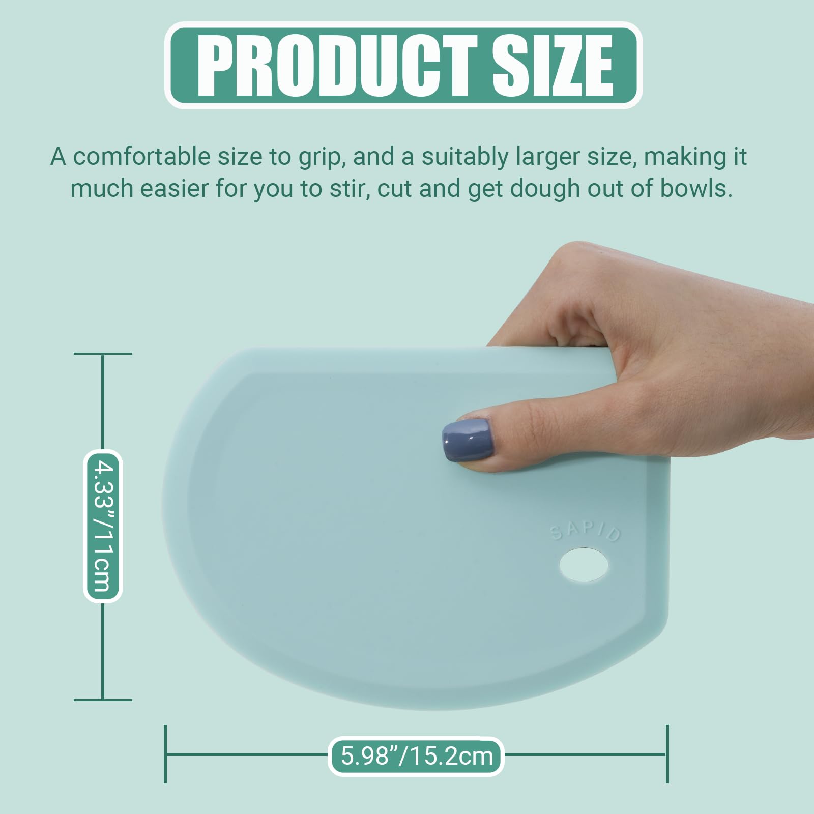 Premium Stainless Steel Silicone Dough Scraper - 5.98