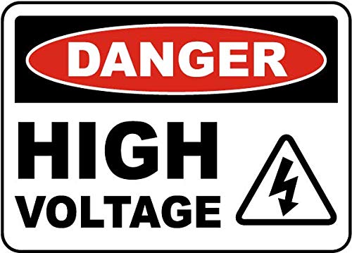 Danger High Voltage Vinyl Stickers - 3 Pack Safety & Warning Signs for Warehouse (3.5